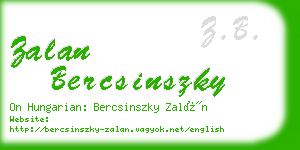 zalan bercsinszky business card